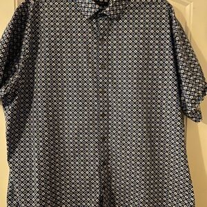 Stylish Blue Geometric Men's Button Down Shirt